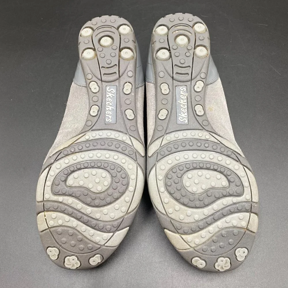 Skechers Gray Front Strap Hook Loop Ballet Flats Women’s Size 6.5